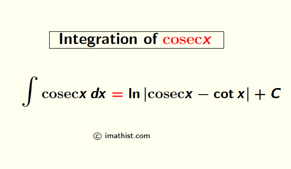 Integration of cosecx