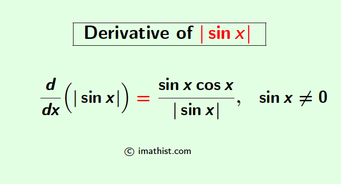 Derivative of mod sinx