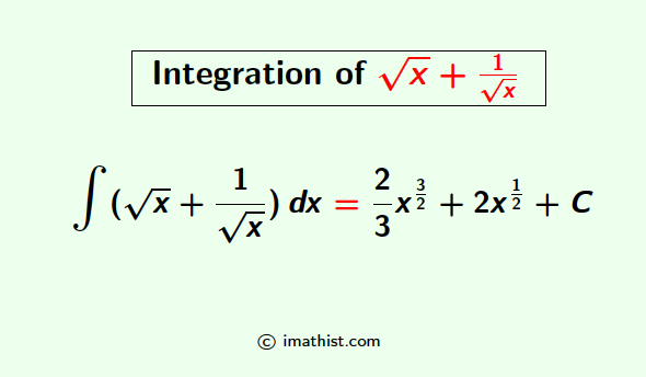Integration of root(x)+1/root(x)