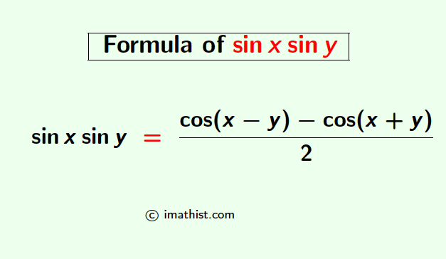 sinx siny formula