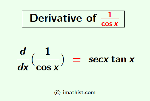 Derivative of 1/cosx