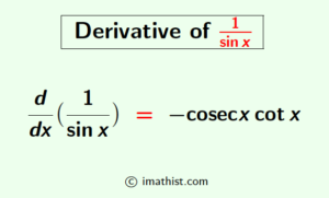 how to find derivative of 1 sinx