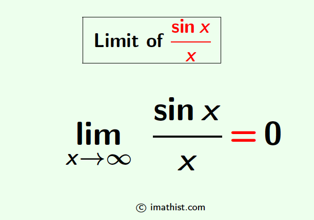 Limit of sinx/x as x goes to infinity