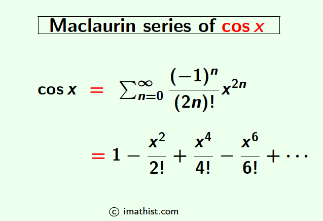 Maclaurin series of cosx