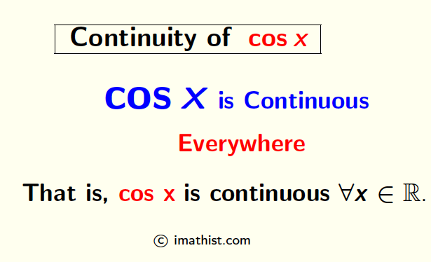 Proof of cosx is continuous