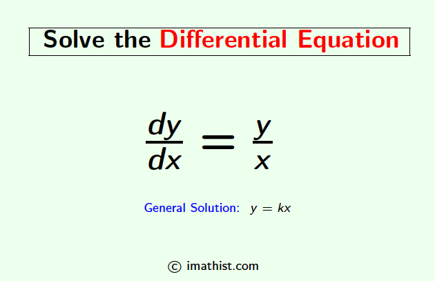 Solve dy/dx=y/x