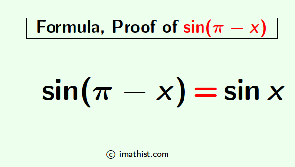 sin(pi-x) Formula