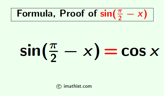 sin(pi/2-x) Formula