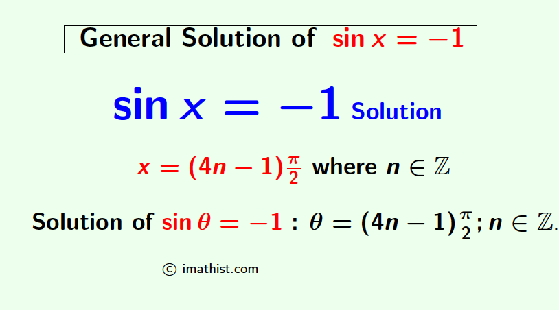 sinx=-1 general solution
