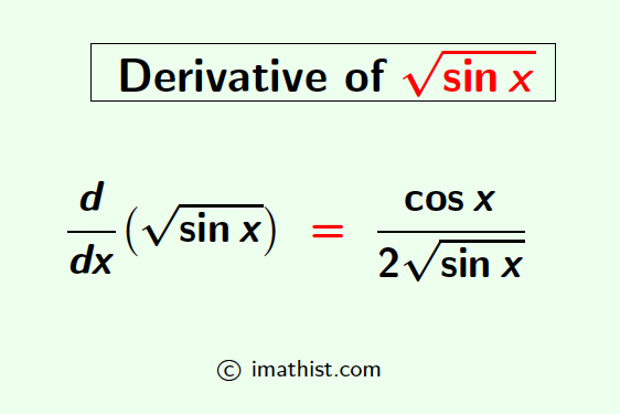 Derivative of root sinx by chain rule