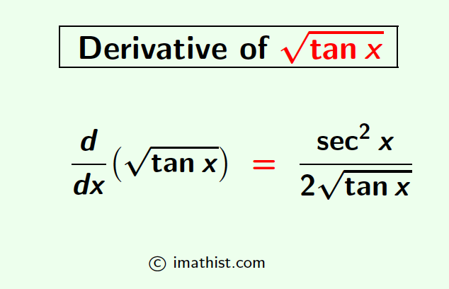 Derivative of root tanx by first principle