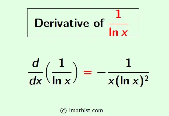 Derivative of 1/lnx | How to Differentiate 1/lnx - iMath