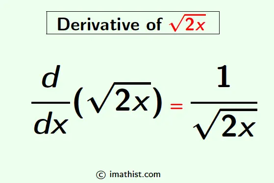 Derivative of root 2x