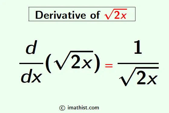 Derivative Of Square Root Of 2x Root 2x Derivative IMath