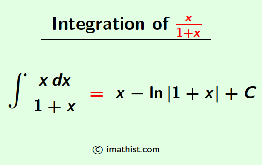 Integration of x/1+x