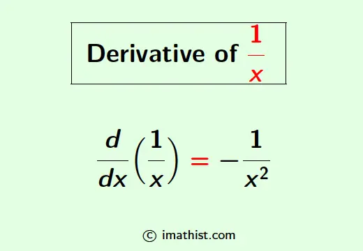 Derivative of 1/x by First Principle