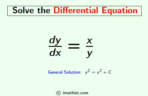 dy/dx=x/y General Solution