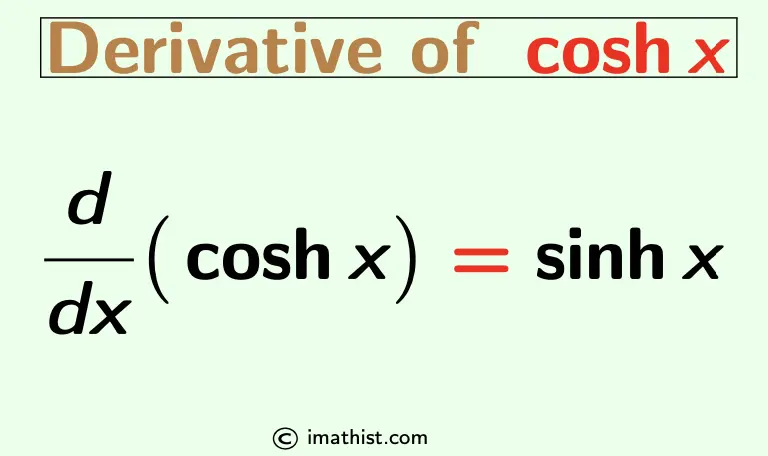 Derivative of coshx