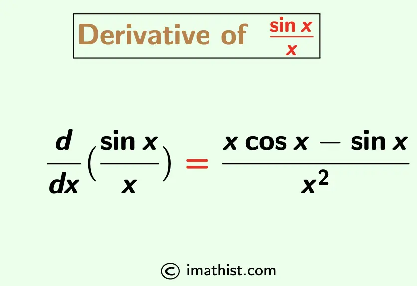 Derivative of sinx/x