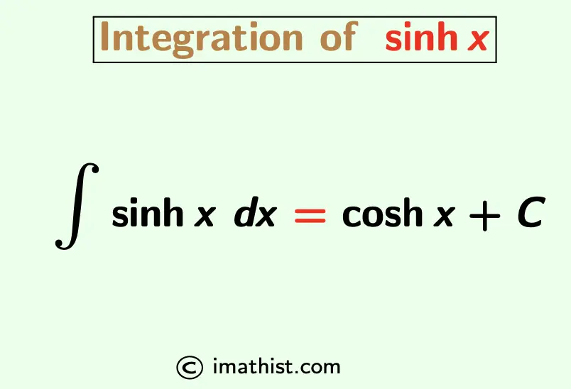 Integral of sinhx