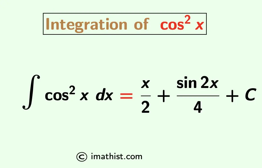 Integration of cos square x