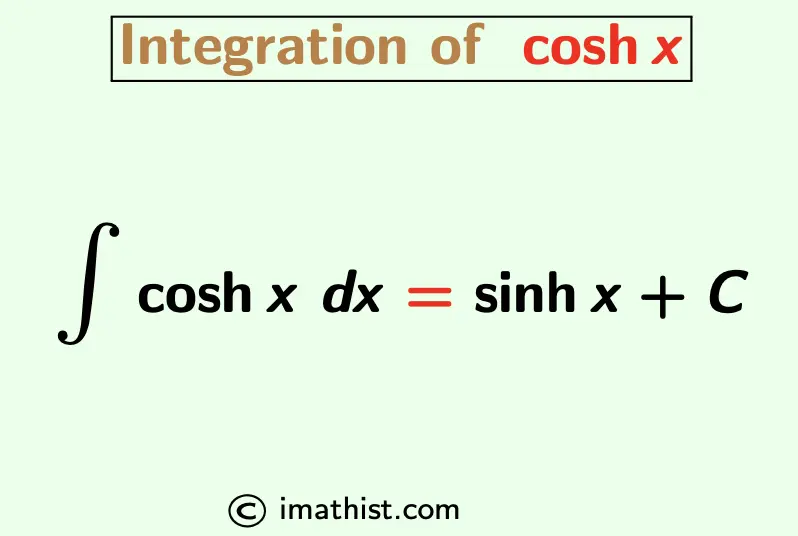 Integration of coshx