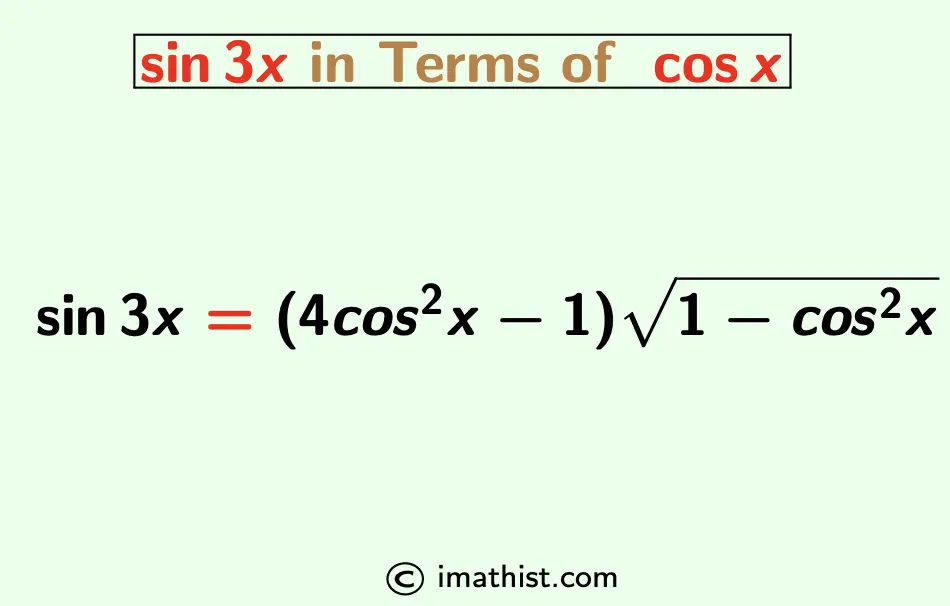 sin3x in terms of cosx