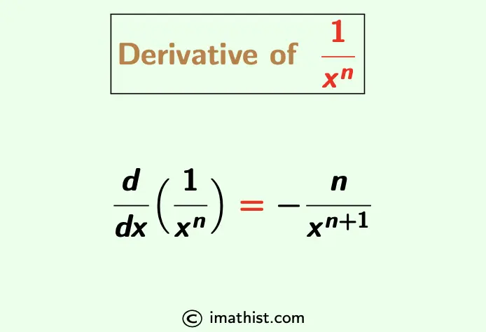Find the Derivative of 1/x^n (1 by x power n) - iMath