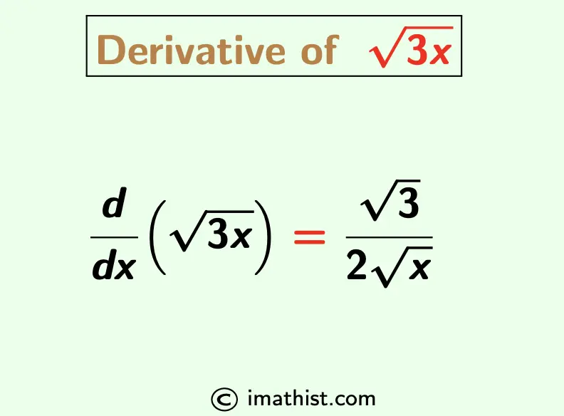 Derivative of root 3x