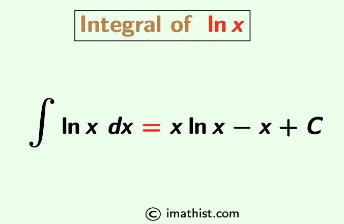 Integral of lnx