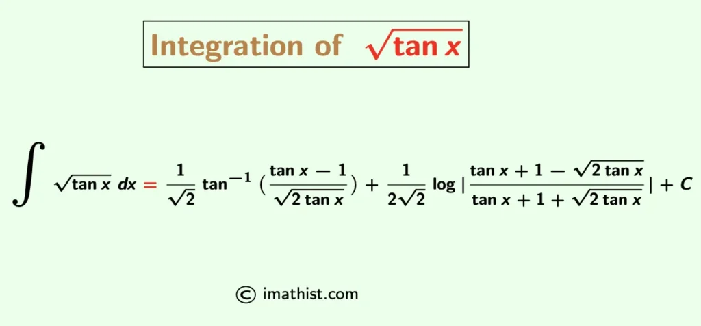 Integral of root tanx