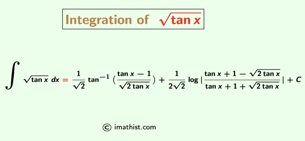 Integral Of Square Root Tanx Find tanx Dx IMath