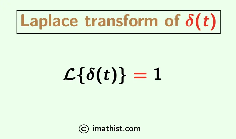 Laplace transform of delta function