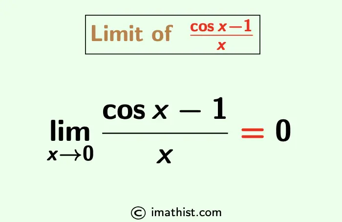 Limit of (cosx-1)/x as x approaches 0