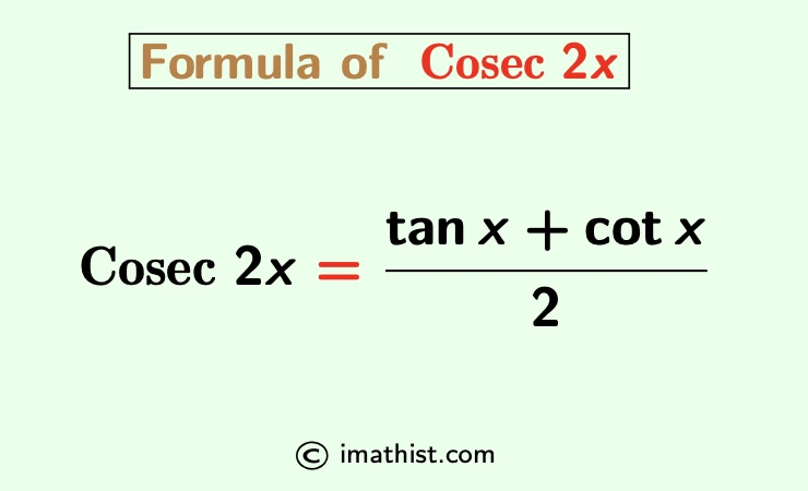 Proof of cosec2x = (tanx+cotx)/2