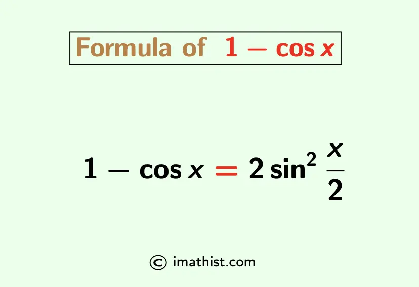 1-cosx Formula