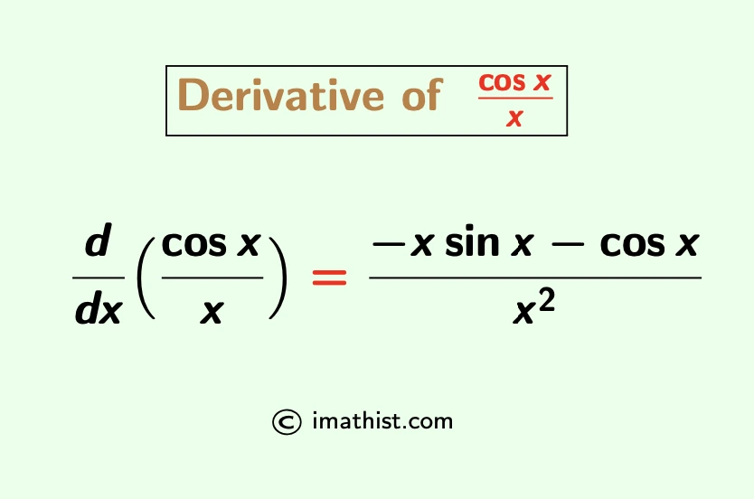 Derivative of cosx/x