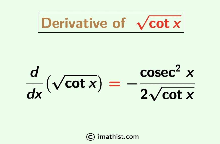 derivative of root cotx