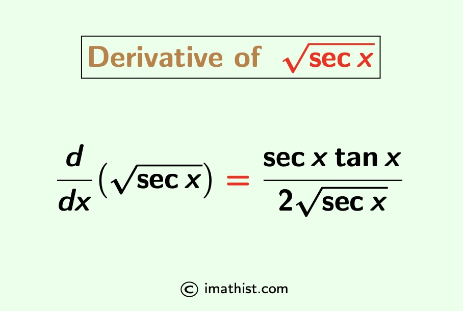 Derivative of root secx by first principle