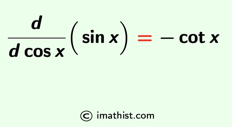 Derivative of sinx with respect to cosx