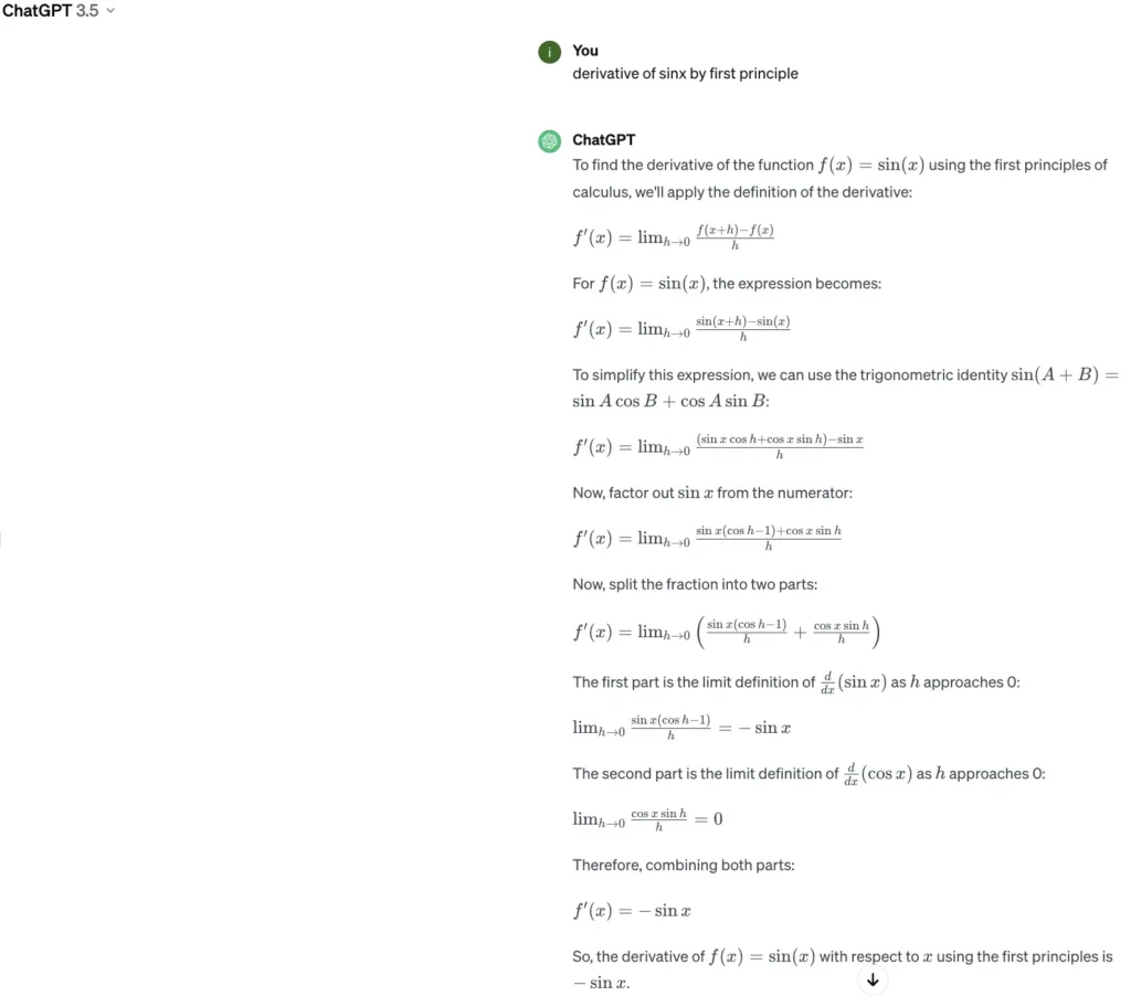 Limitations of chatgpt for maths