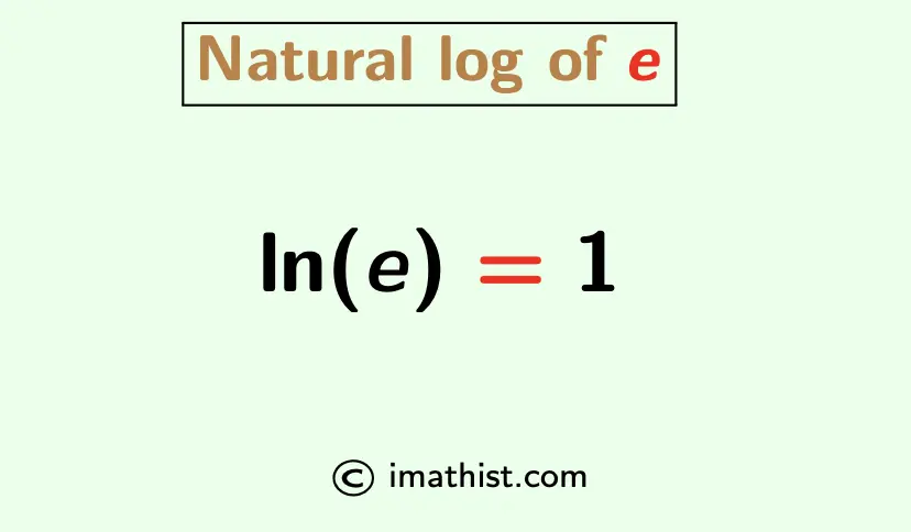 Natural log of e