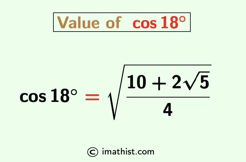 Value of cos18