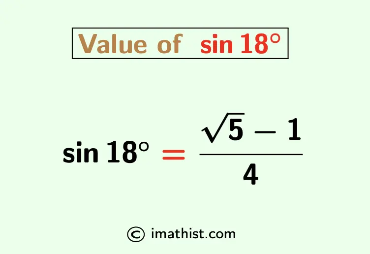 Value of sin18
