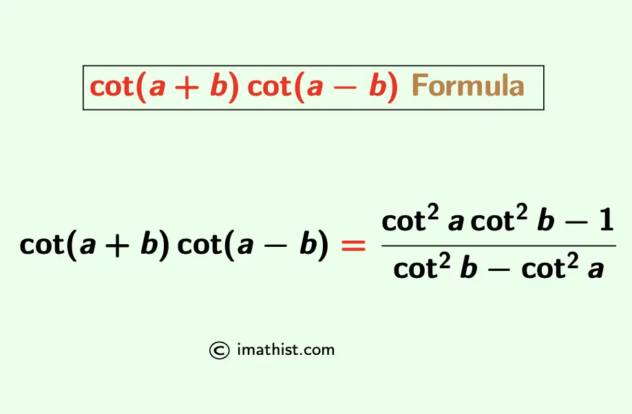 Cot(a+b)Cot(a-b) Formula