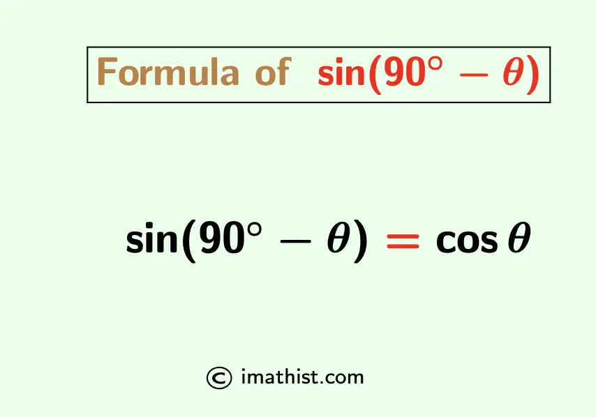 sin(90-theta) formula
