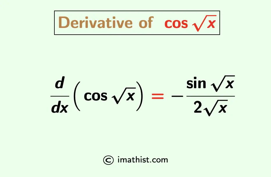 Derivative of cos root x