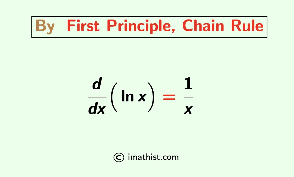 Derivative of lnx by first principle, chain rule
