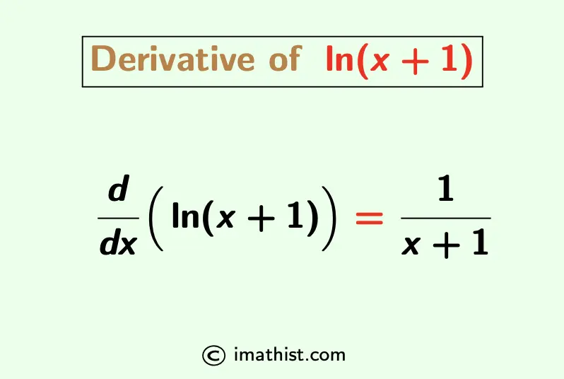 Derivative of ln(x+1)