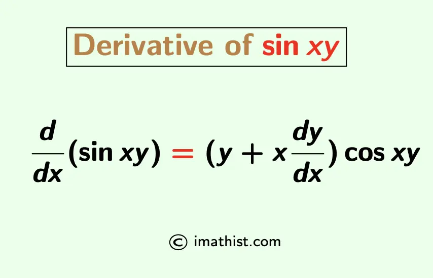 Derivative of sinxy